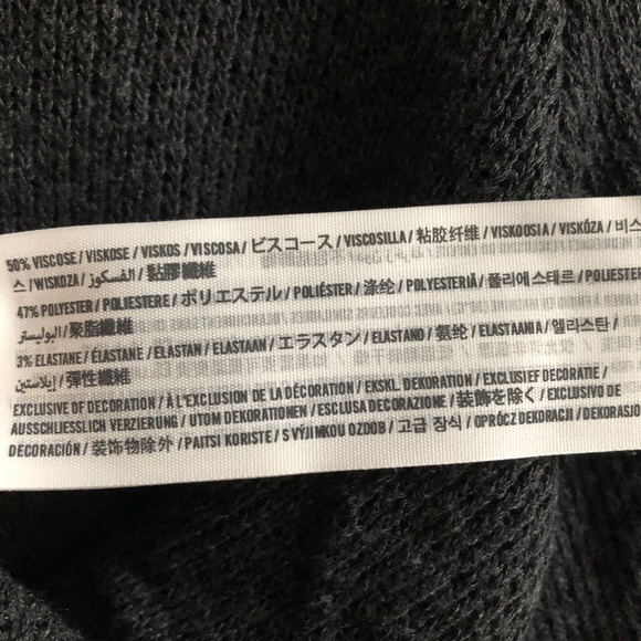 Abercrombie & Fitch charcoal grey soft knit asymmetrical knit cropped sweater XS - Picture 5 of 6